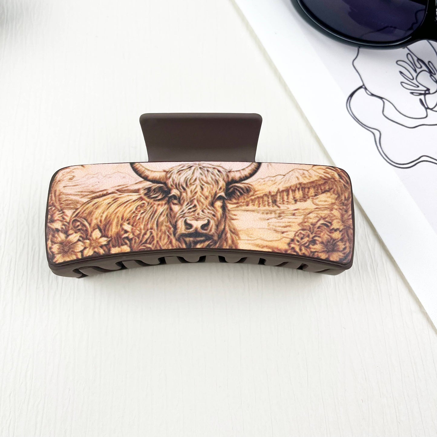 Western Leather Claw Clip