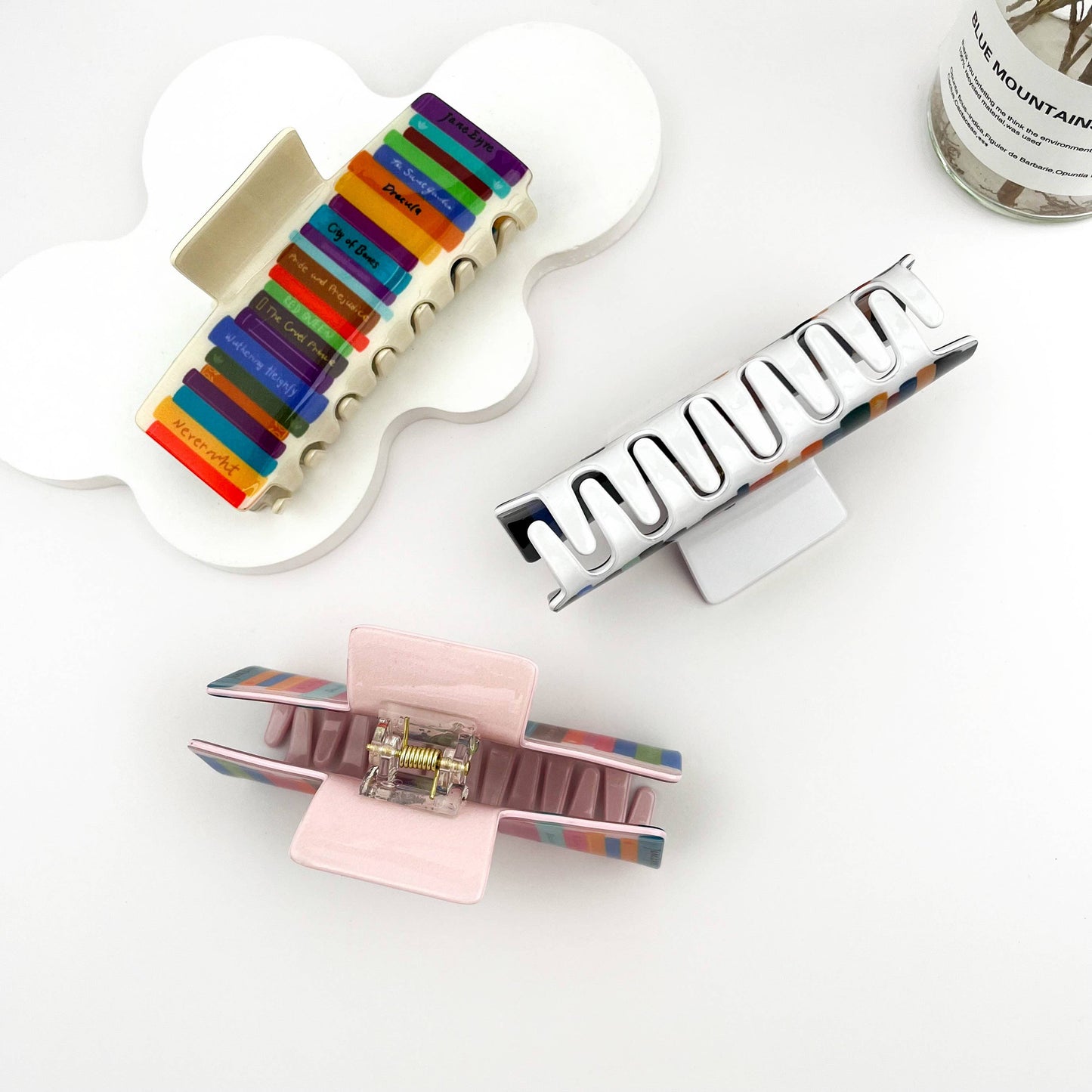 Book Stack Hair Claw Clip