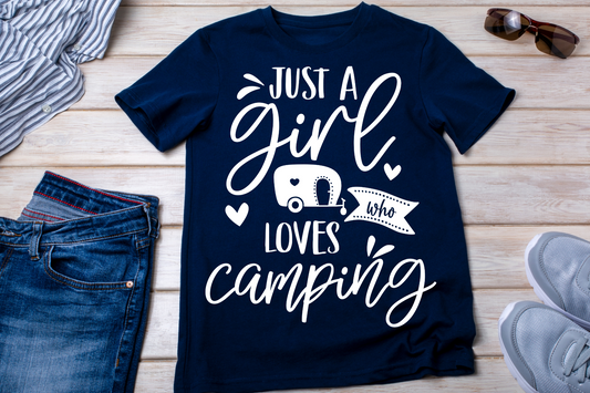 Girl Loves Camping- White
