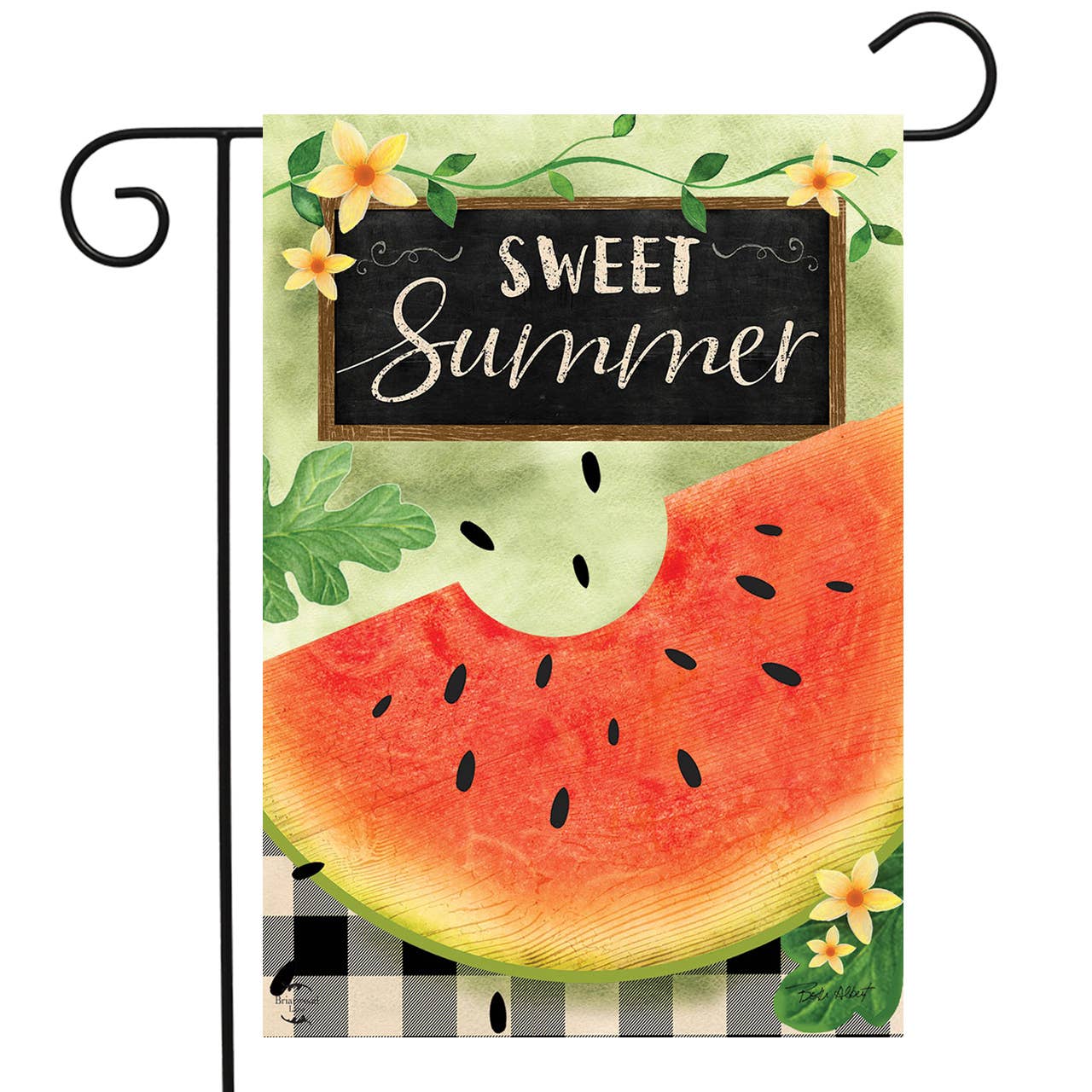Sweet Summer Watermelon Primitive Garden Flag