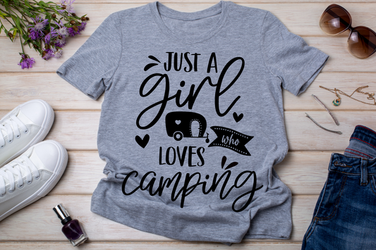 Girl Loves Camping- Black