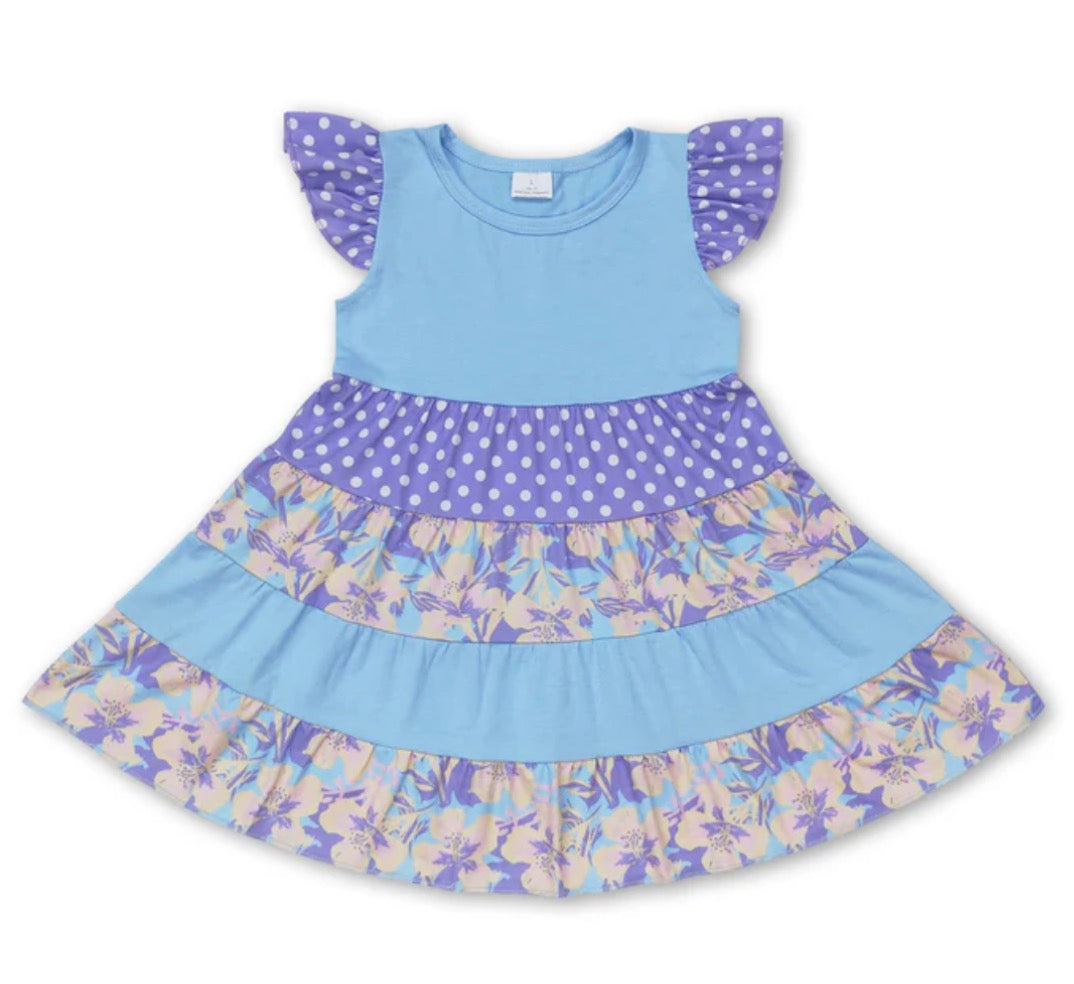 Purple Floral & Polka Dots