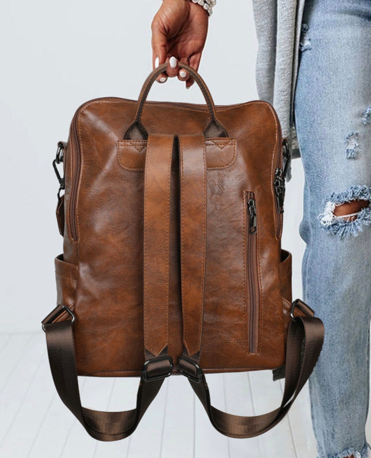 Printed Strap Backpack