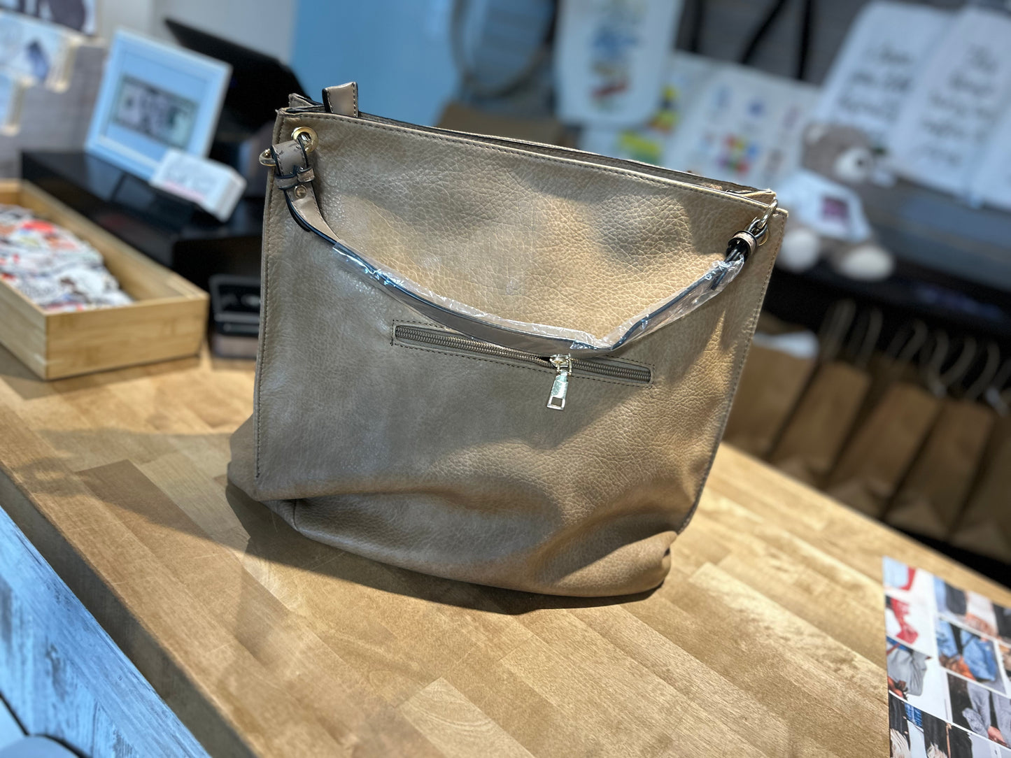 Light Brown Ribbed Purse