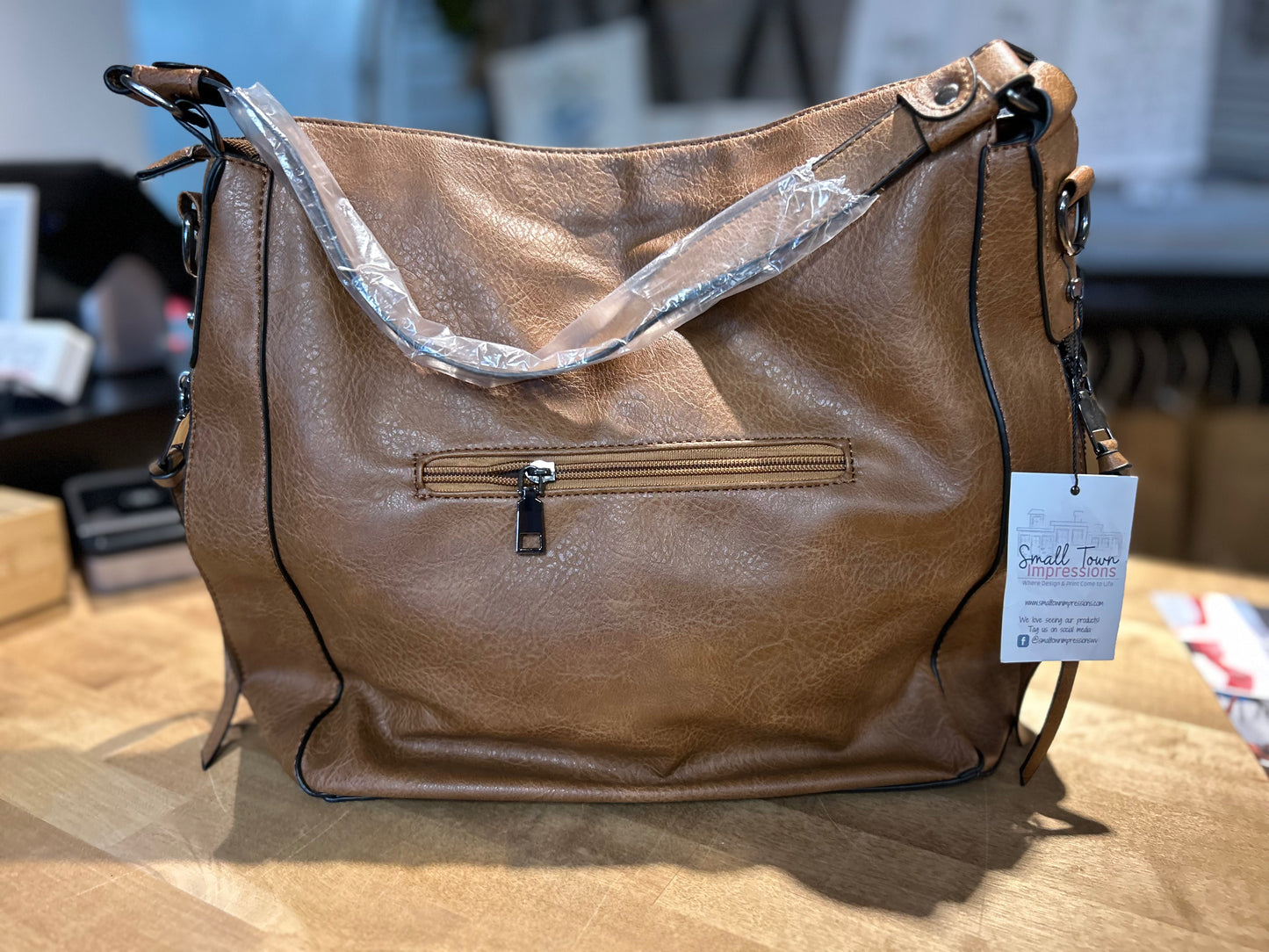 Brown Leather Side Pocket Purse