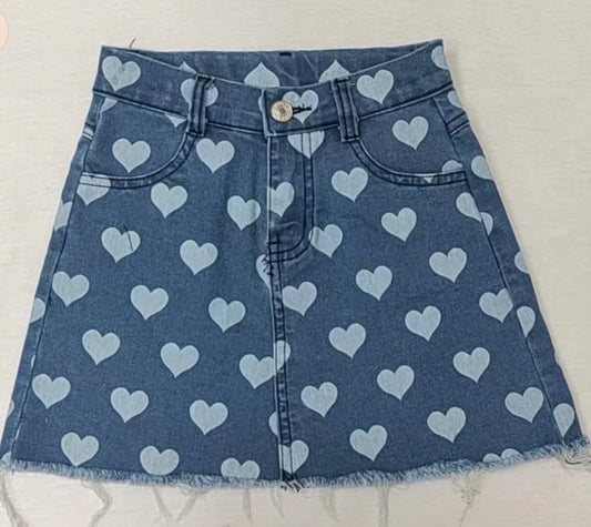 Denim Heart Skirt