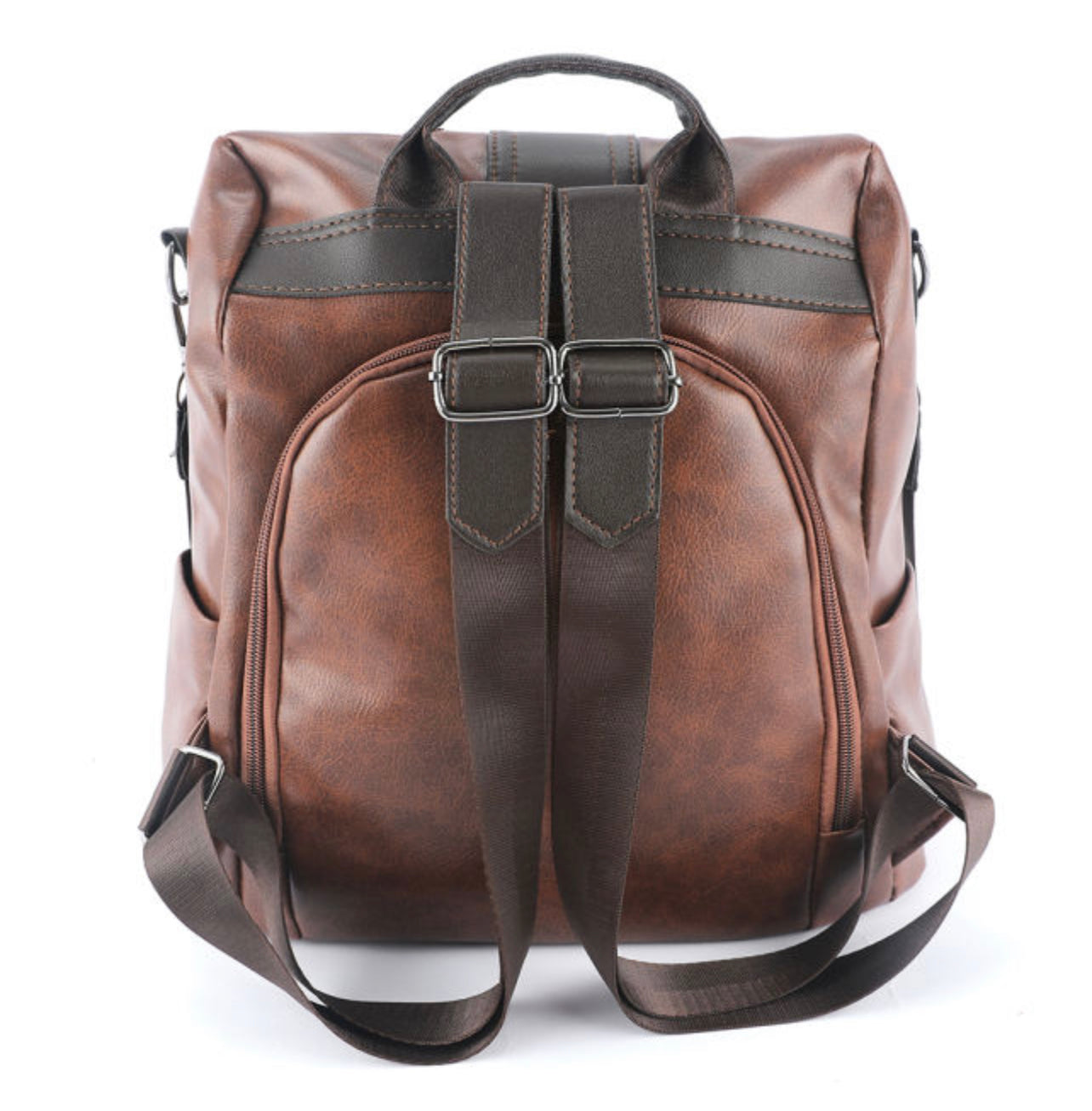 Retro Faux Leather Backpack