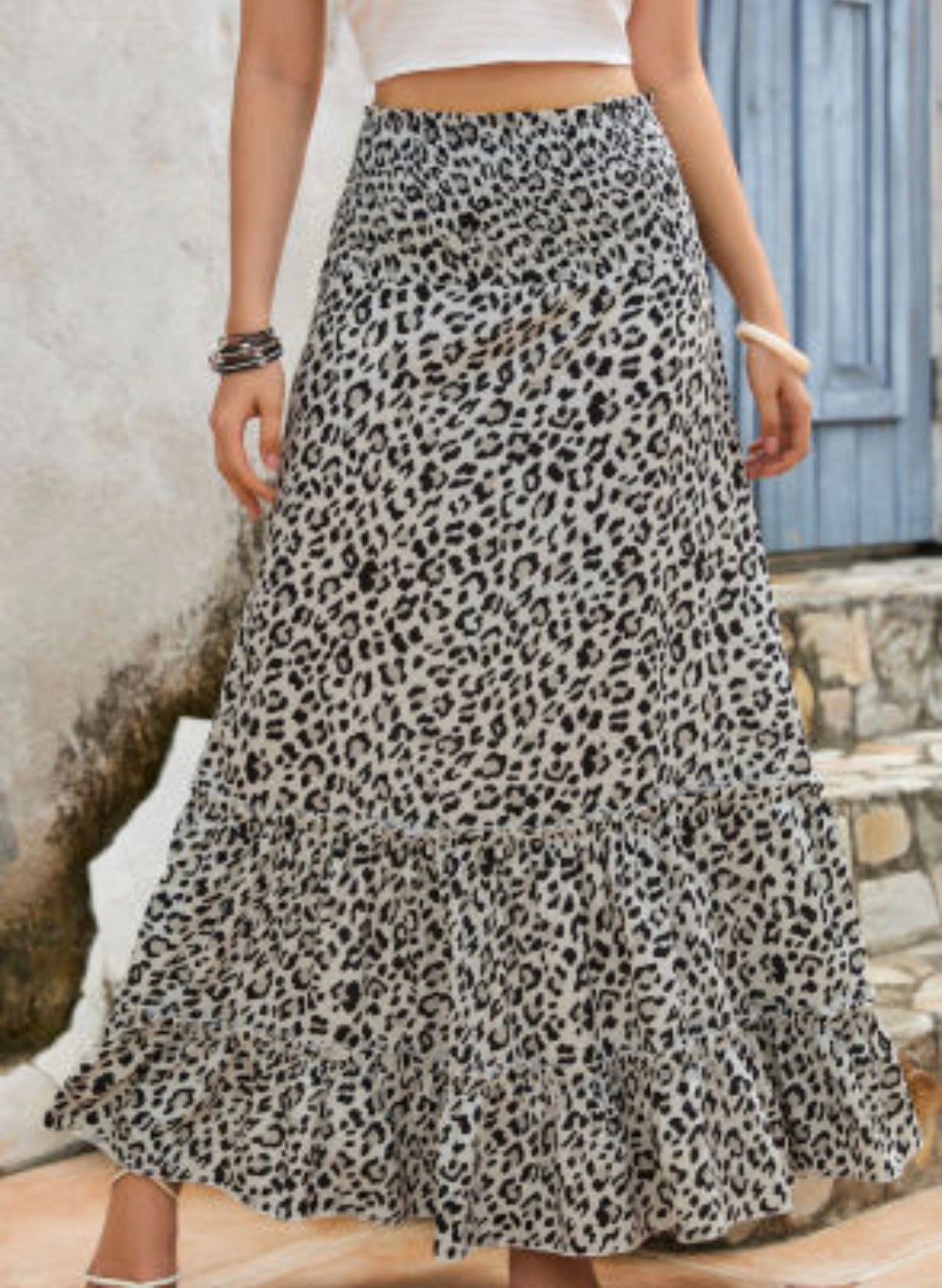 Leopard Print Maxi Skirt