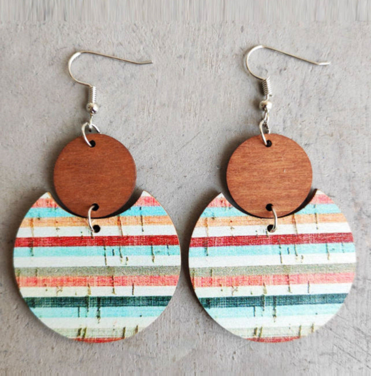 Boho Striped Print Earrings