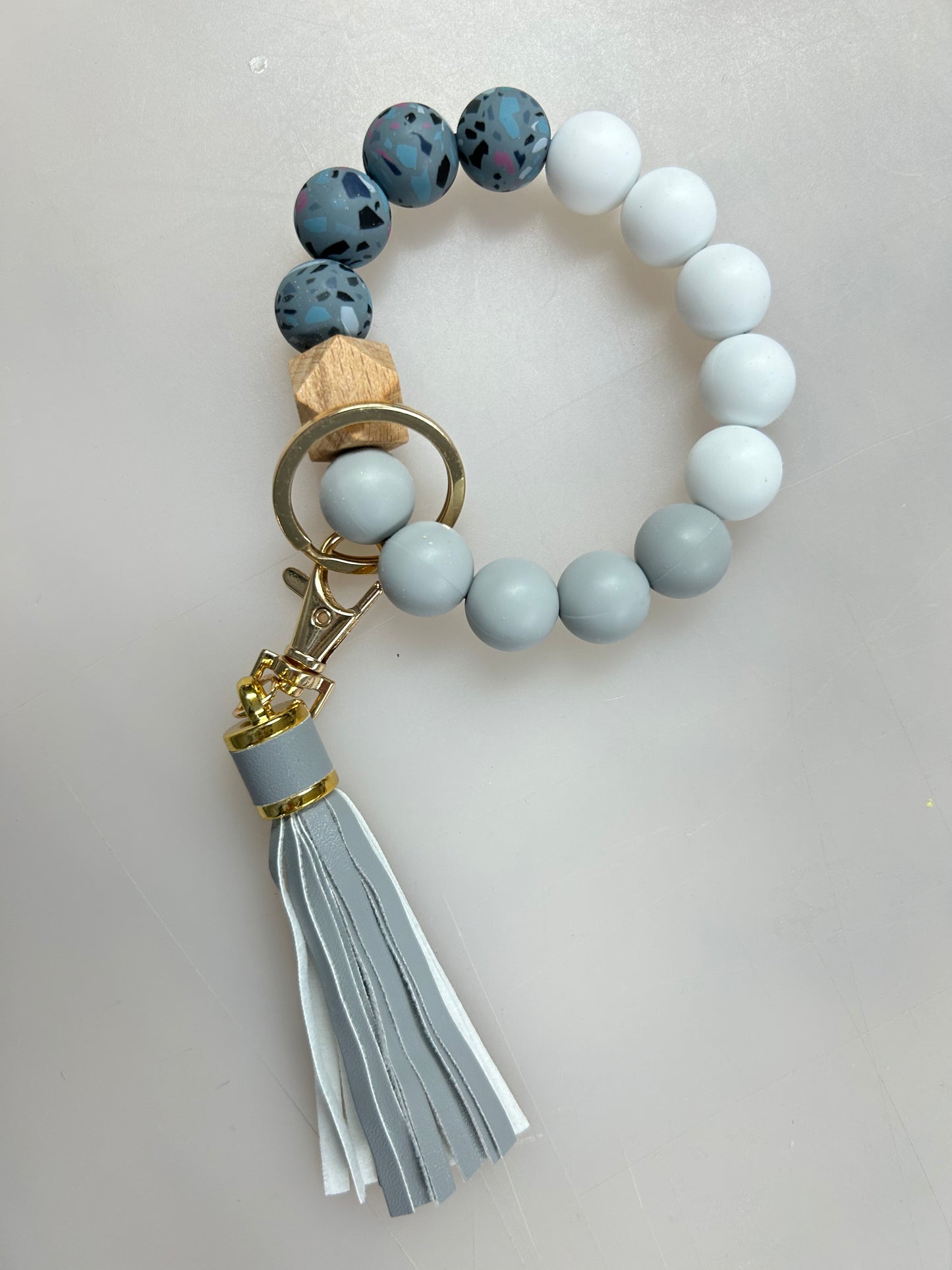 Pebble Beaded Keychain Wristlet