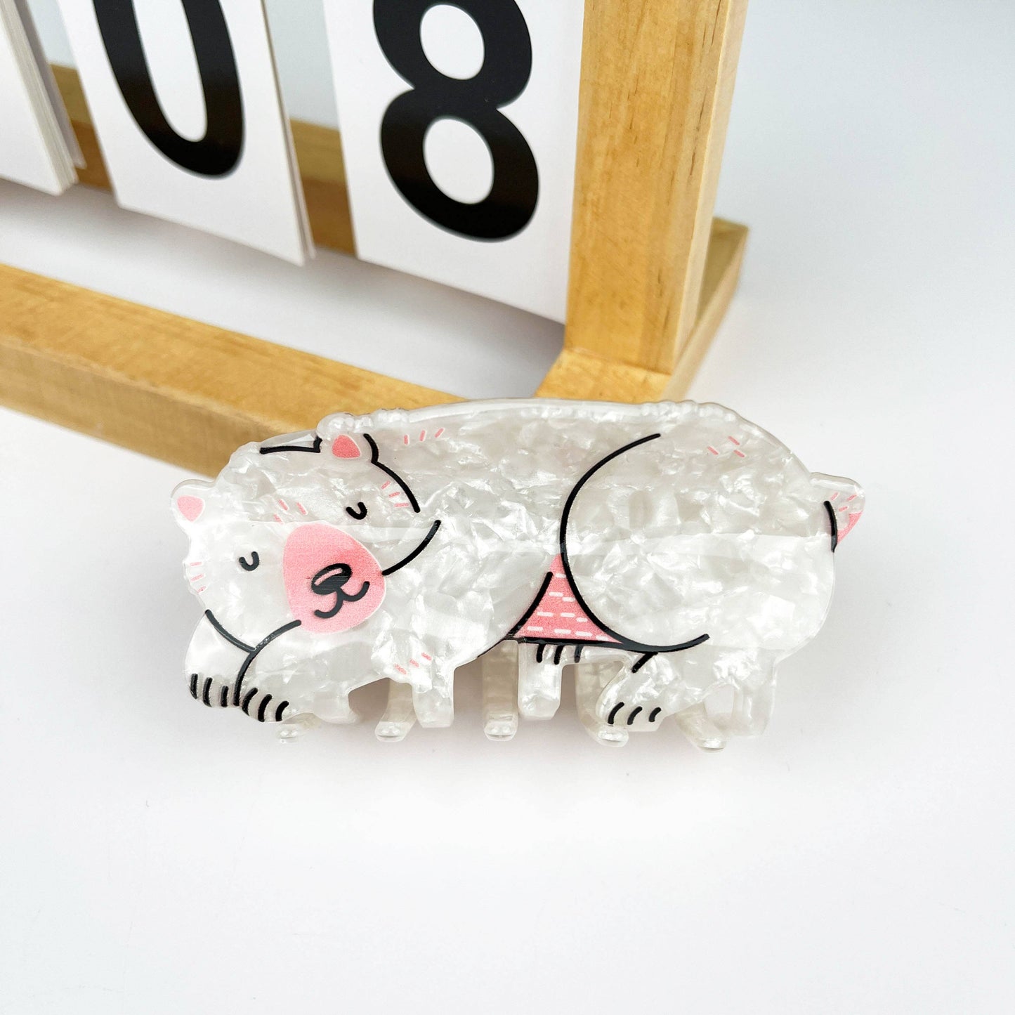 Polar Bear Hair Claw Clip