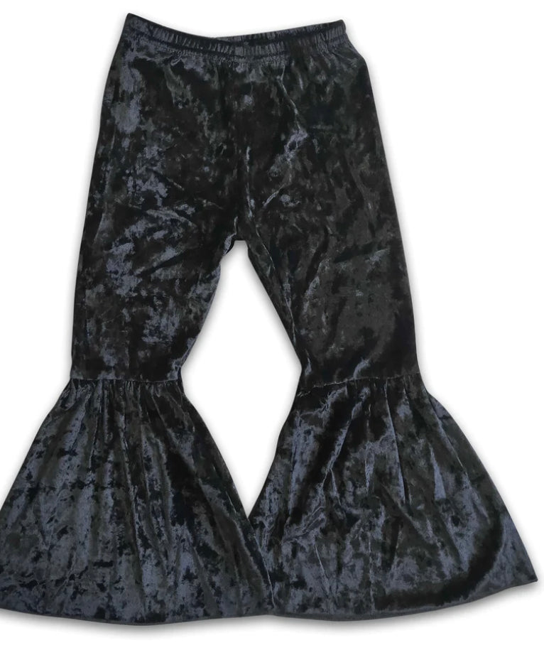 Velvet Ruffle Pants, Red or Black