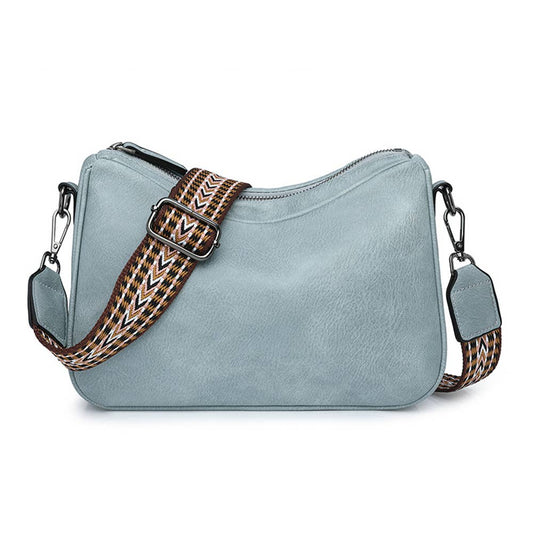 Retro Commuting Shoulder Bag: Blue
