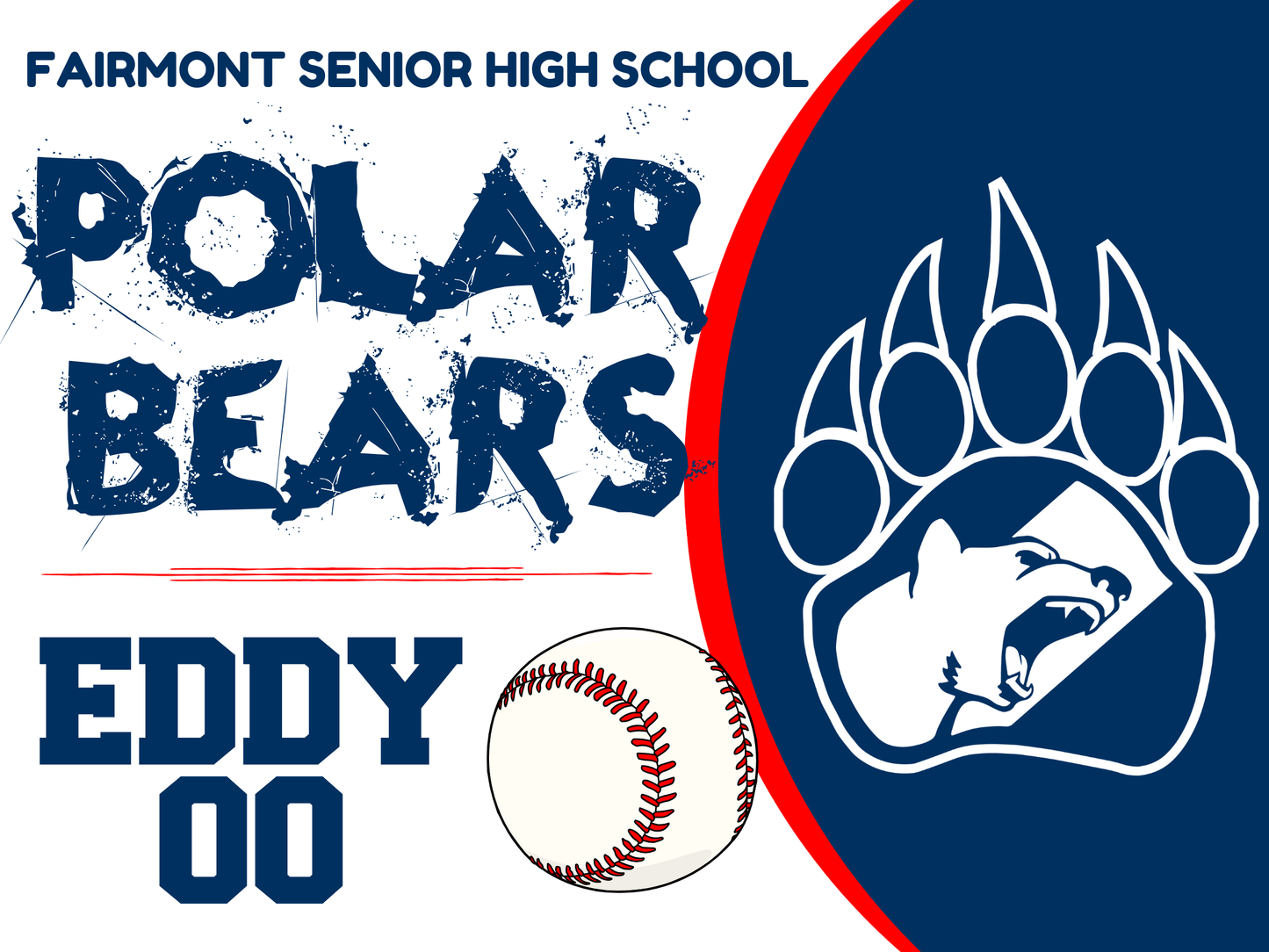 Polar Bear Yard Sign Customized Sports