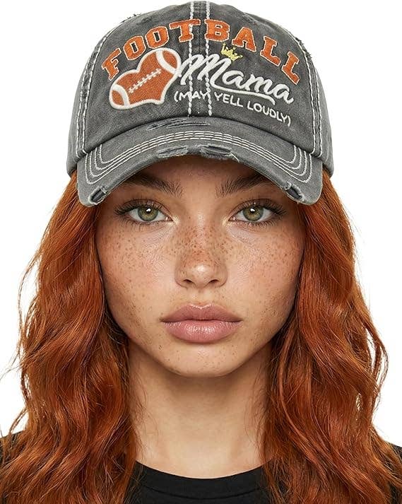 Vintage Distressed Patch Hat - Football Mama