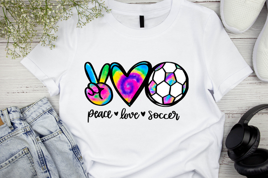 Peace, Love, Soccer- Tie Dye