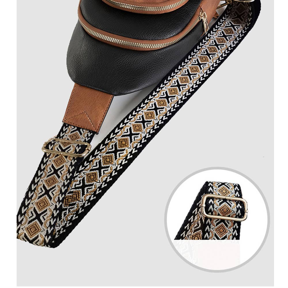 Retro Multi Layered Shoulder Bag: Brown