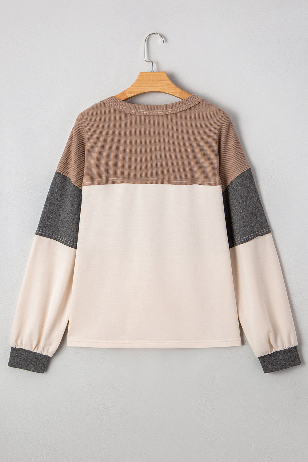 Colorblock Waffle Henley Top