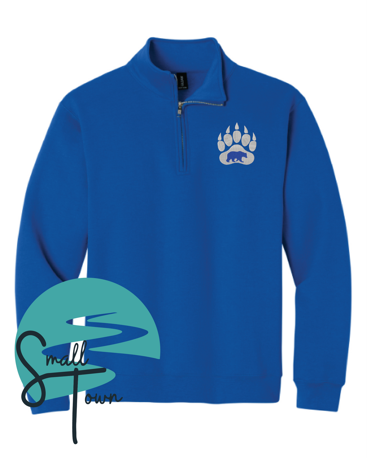 Polar Bear Paw Quarter Zip- Embroidered