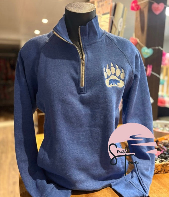 Polar Bear Paw Quarter Zip- Embroidered