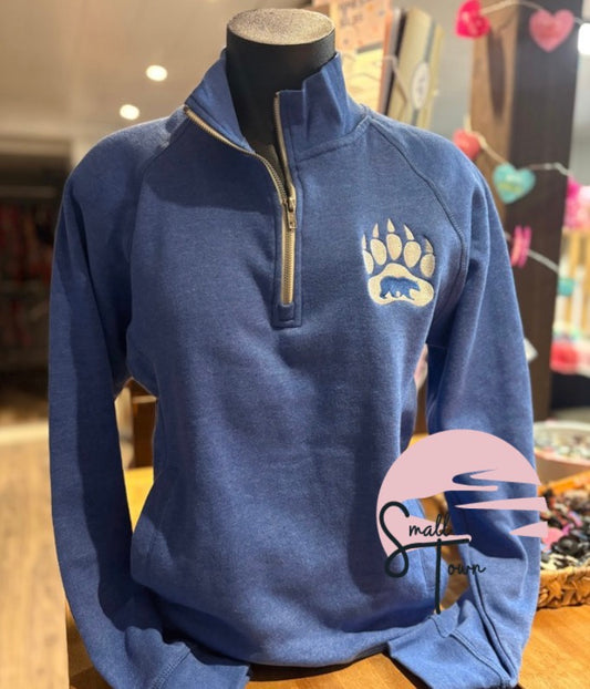 Polar Bear Paw Quarter Zip- Embroidered