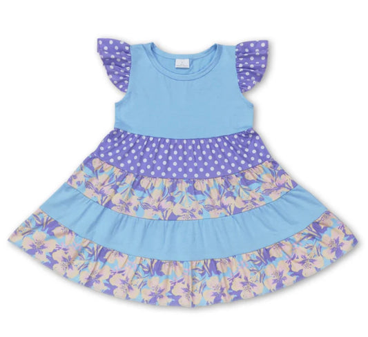Purple Floral & Polka Dots