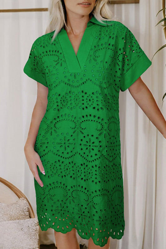 Green Eyelet Dress January.
