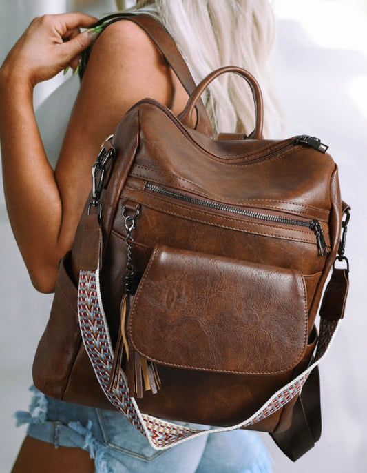 Printed Strap Backpack