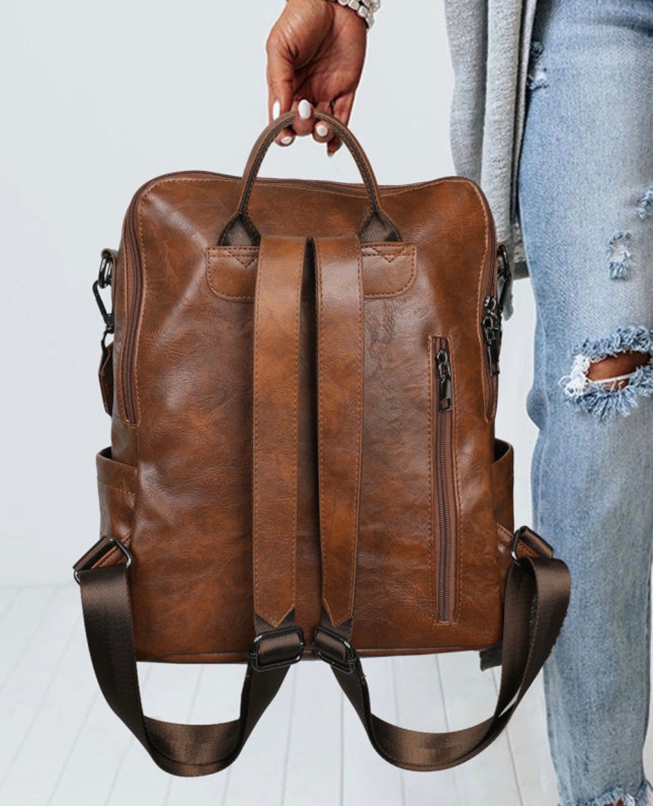 Printed Strap Backpack