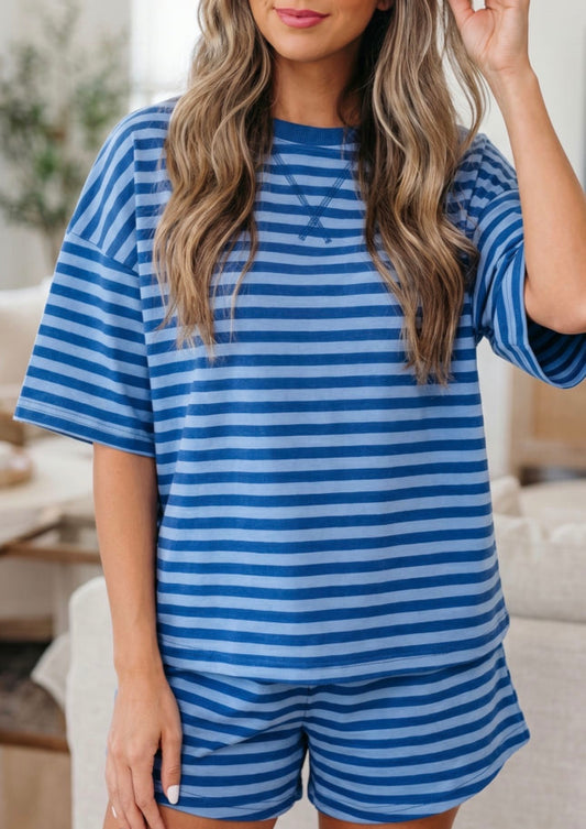 Blue Stripe Lounge Set