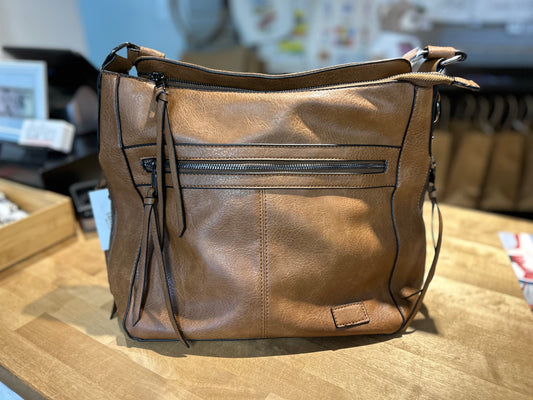 Brown Leather Side Pocket Purse