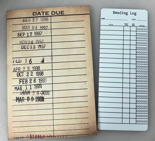 Library Card Notebook & Reading Log Notecard