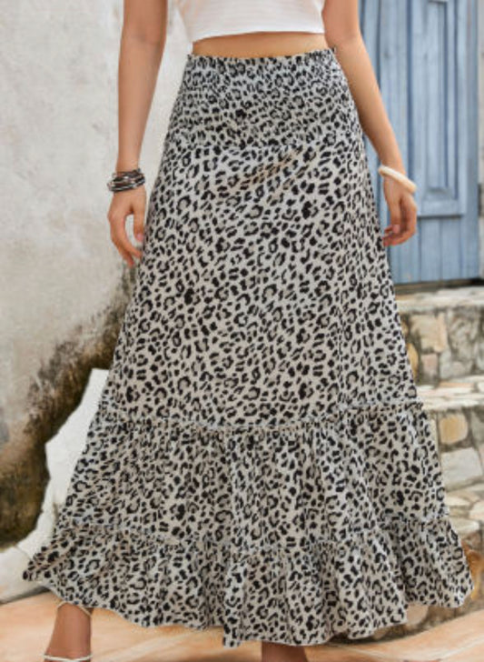 Leopard Print Maxi Skirt