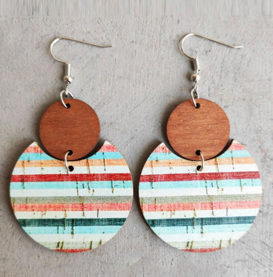 Boho Striped Print Earrings