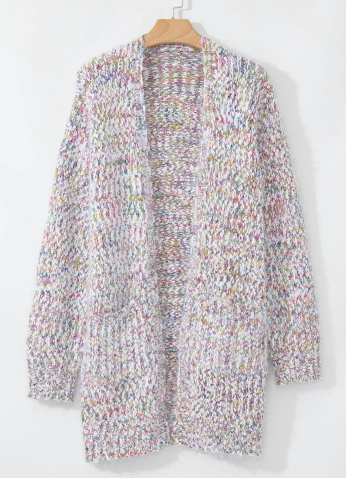 Multicolor Confetti Open Front Cardigan