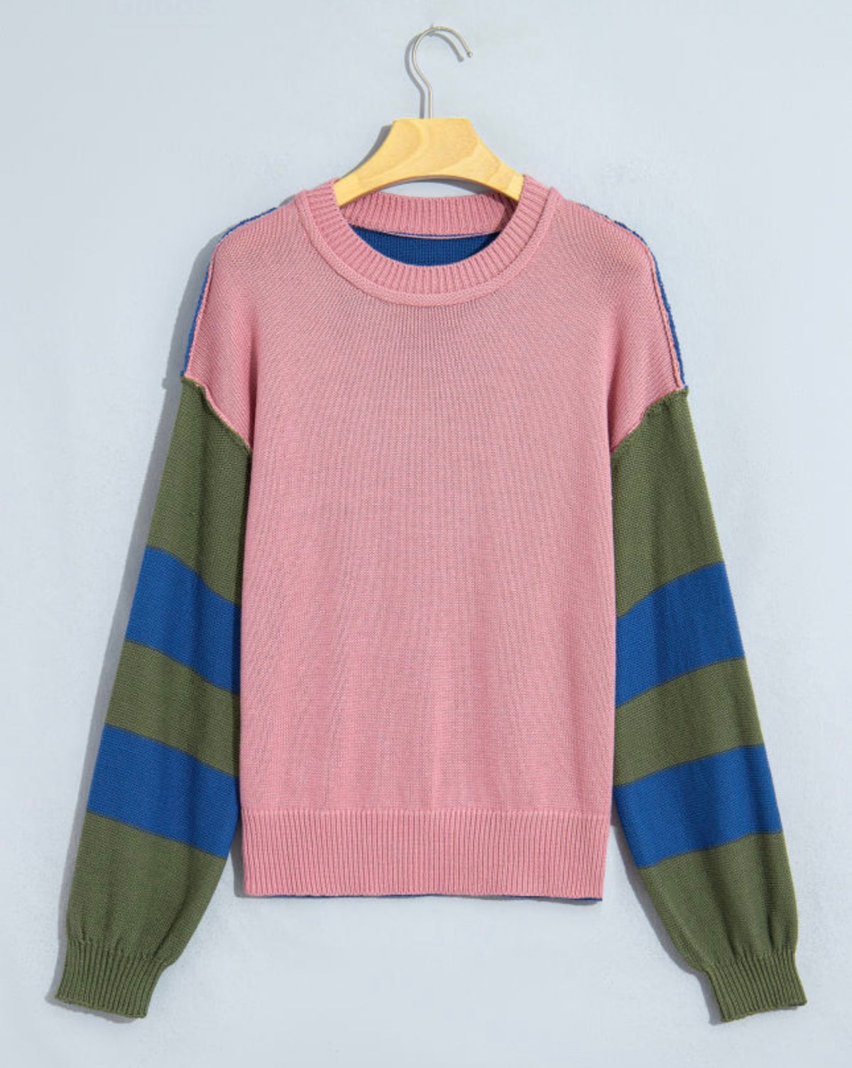 Pink Colorblock Sweater