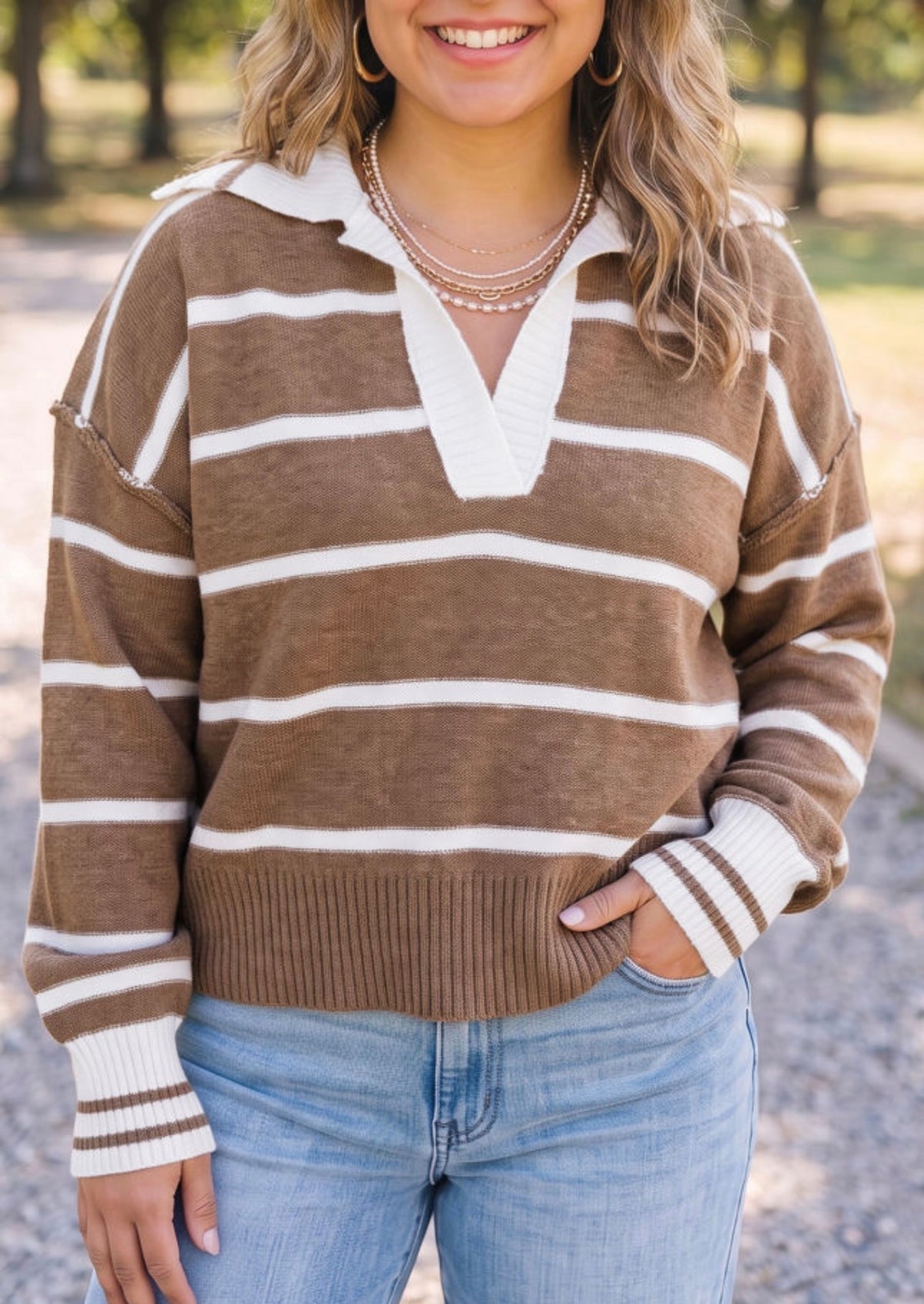 Brown Stripe Sweater