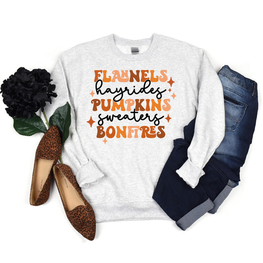 Flannels. Hayrides. Pumpkins. Sweaters. Bonfires.