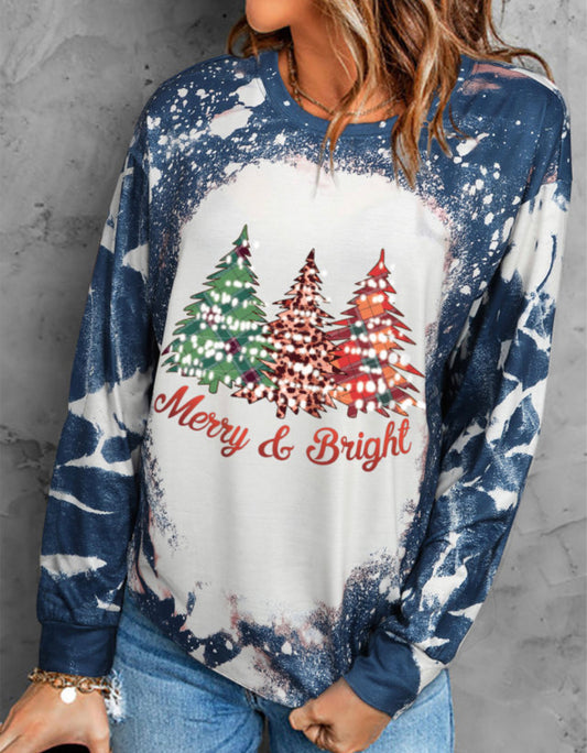 Christmas Tree Tie Dye Long Sleeve