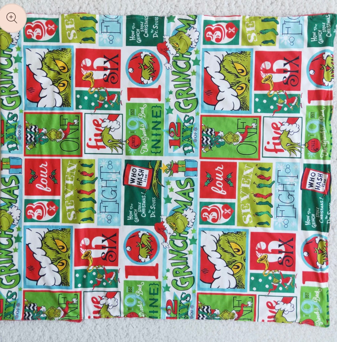 Grinch Minky Blanket- Green