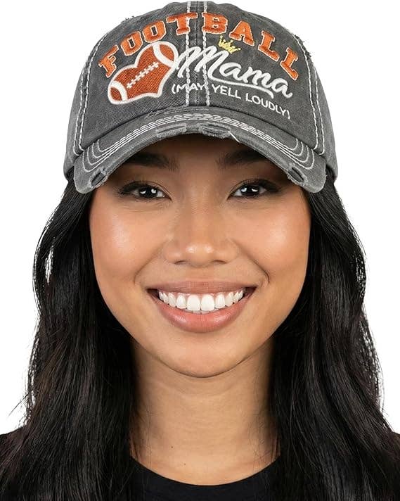 Vintage Distressed Patch Hat - Football Mama