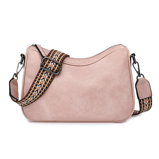 Retro Commuting Shoulder Bag: Pink