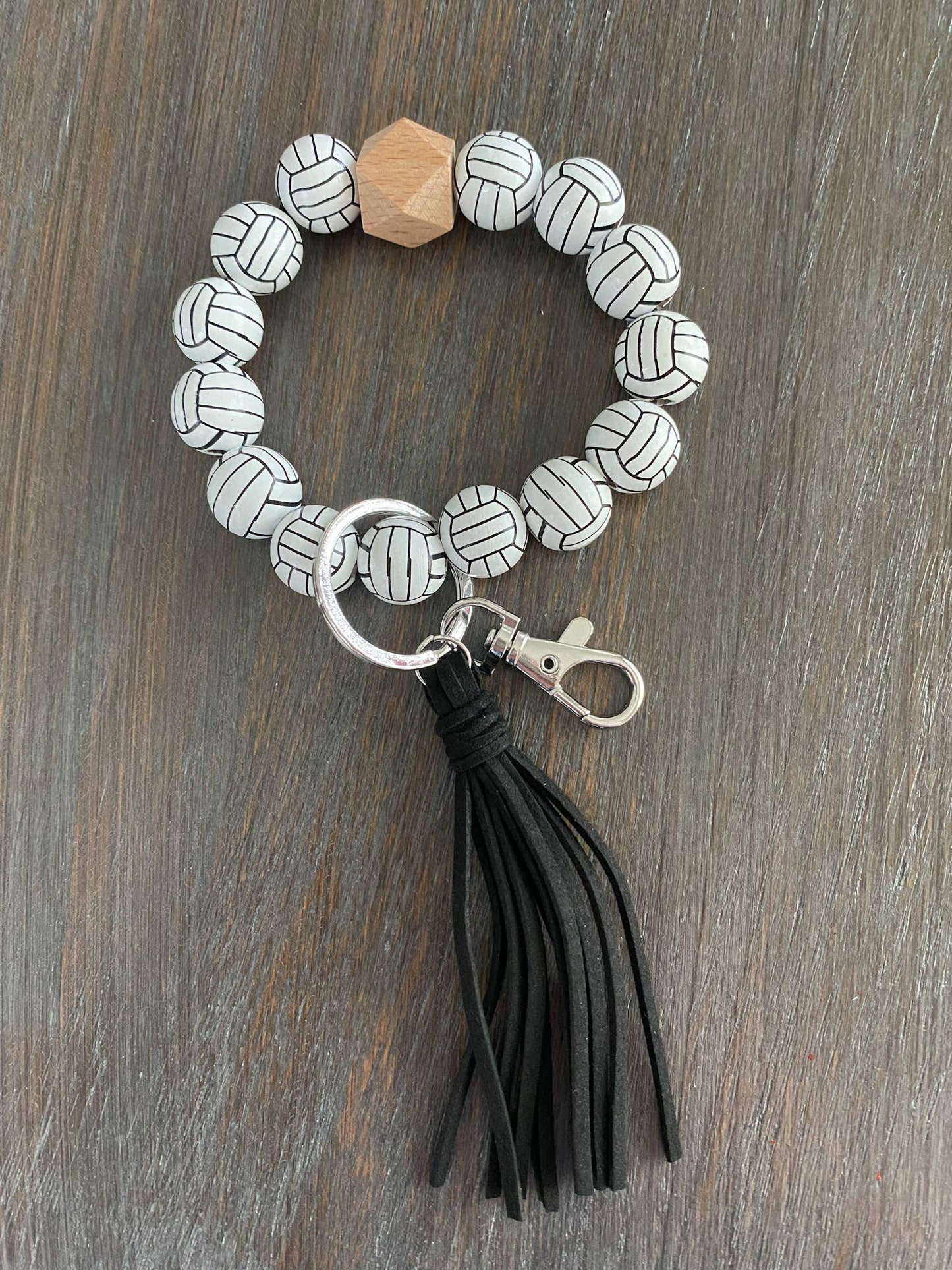 Sports Keychain with Wooden Beads : Baseball