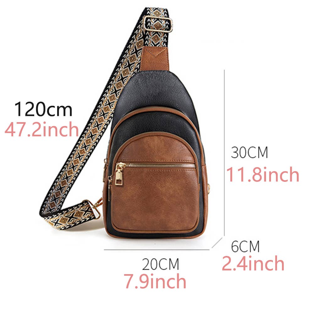 Retro Multi Layered Shoulder Bag: Brown