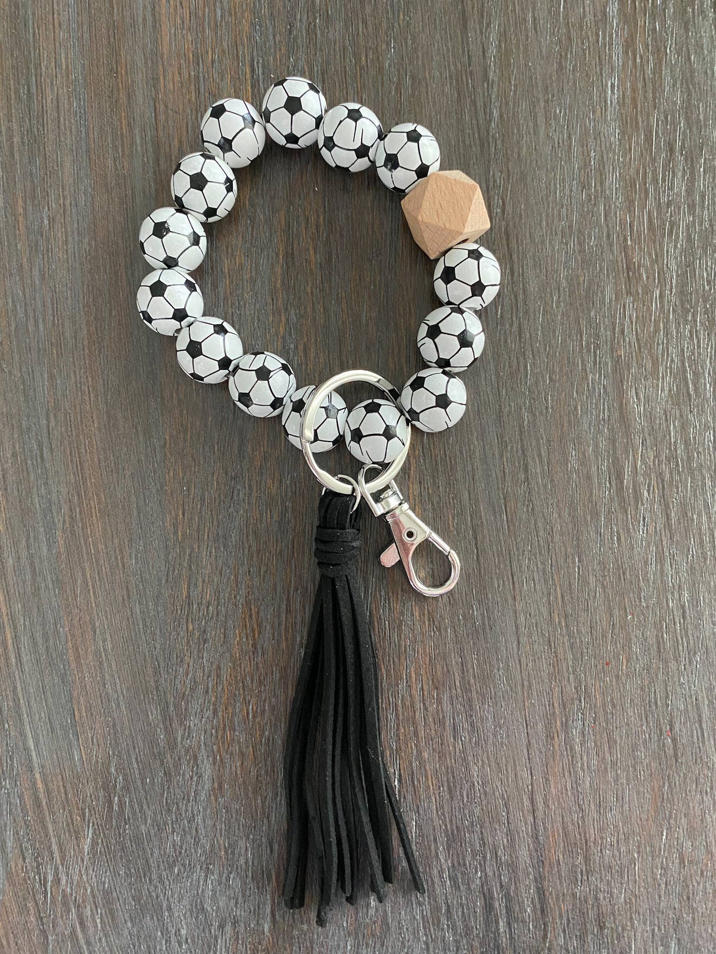 Sports Keychain with Wooden Beads : Baseball