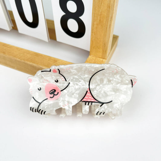 Polar Bear Hair Claw Clip