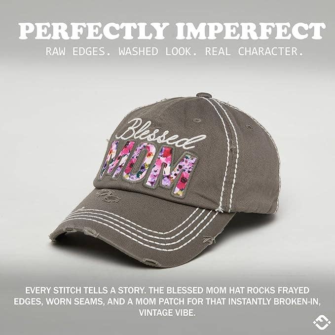 Vintage Distressed Patch Hat- Blessed Mom