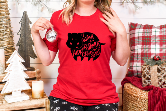 Hippo for Christmas Tee