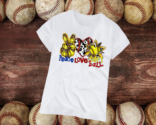 Peace, Love, Softball Tee/Sweatshirt/Hoodie