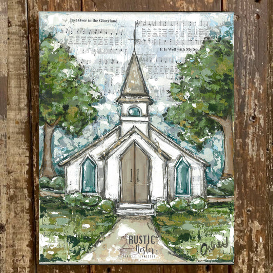 Country Church Canvas Decor 11x14